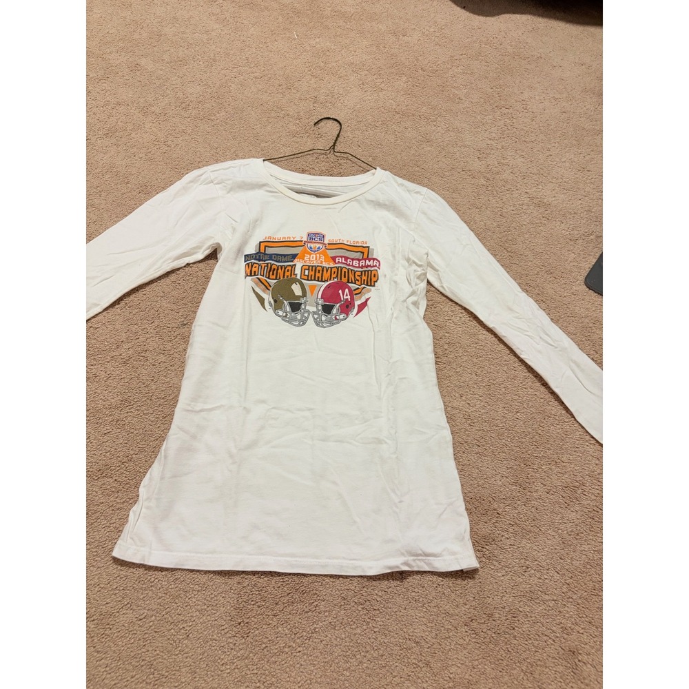 2013 BCS National Championship Notre Dame vs Alabama Long Sleeve Tee S